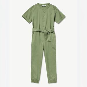 Free Assembly Button Jogger Jumpsuit Belted Sz XL Girls Army Green